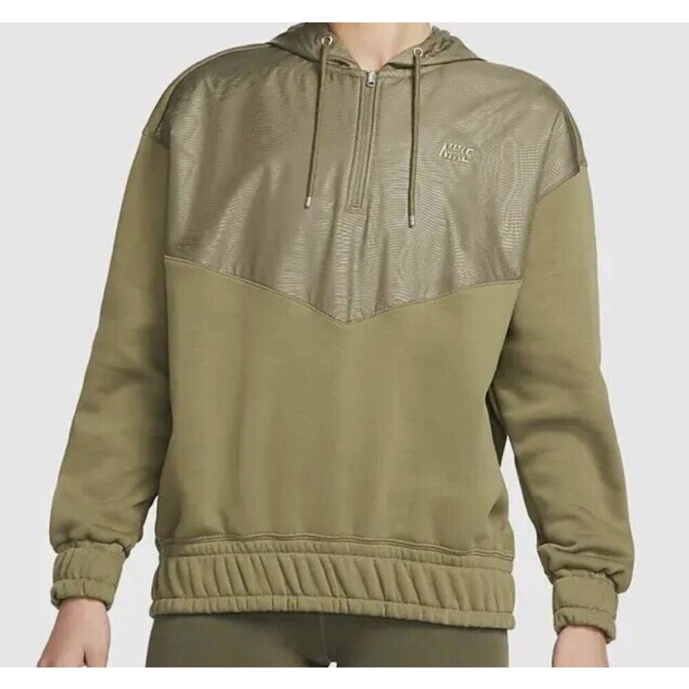 Nike Icon Clash  Olive Green Half Zip Hoodie Windbreaker‎ Panel Pullover Sz M